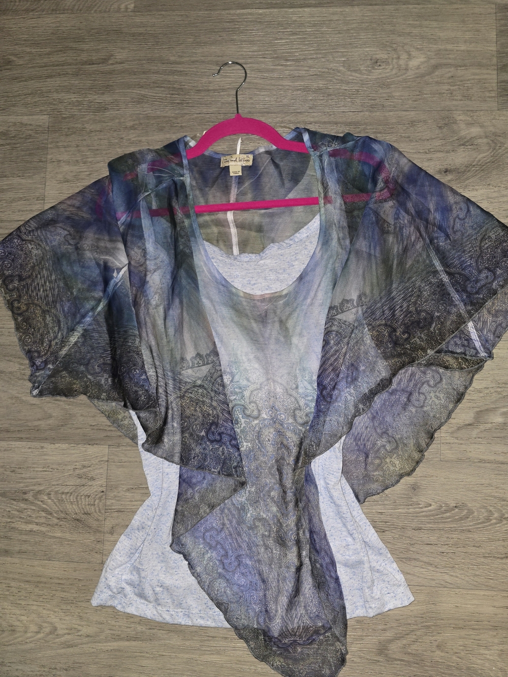 live and let live Sheer Watercolor Overlay in Blue and Gray